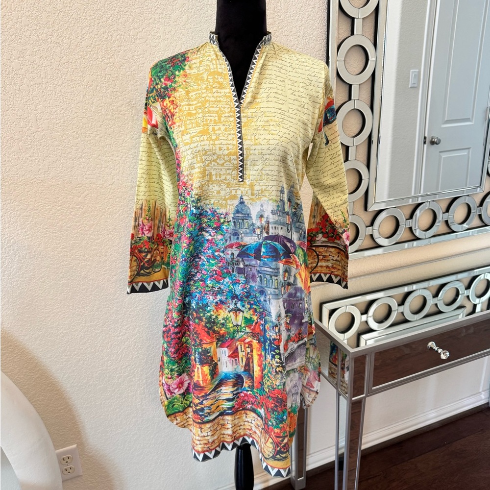 Pakistani/Indian Multicolor Printed Women's tunic by THREDZ. Size S